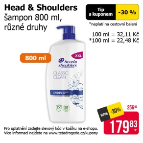 Sleva na produkty Head & Shoulders