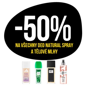 Sleva 50 % na všechny deo natural spray a tělové mlhy