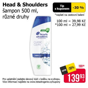 Sleva na produkty Head & Shoulders