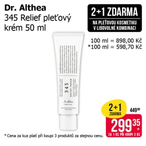 Akce 2+1 zdarma na pleťovou kosmetiku v libovolné kombinaci