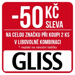 Sleva 50 Kč na celou značku Gliss při koupi 2 ks v libovolné kombinaci