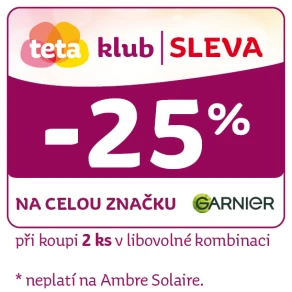 Využijte klubové nabídky - Sleva 25 % na celou značku Garnier při koupi 2 ks v libovolné kombinaci