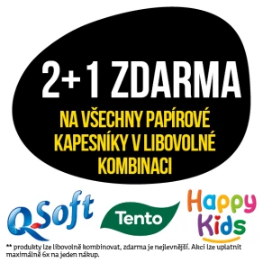Akce 2+1 zdarma na všechny papírové kapesníky v libovolné kombinaci