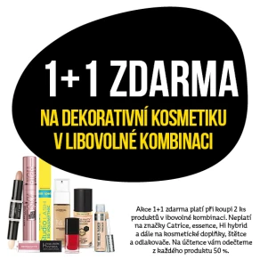 Akce 1+1 zdarma na dekorativní kosmetiku v libovolné kombinaci