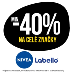 Sleva min. 40 % na celé značky Nivea a Labello
