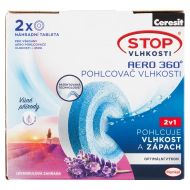 Ceresit Stop Vlhkosti Aero 360° náhradní tablety levandulová zahrada 900 g