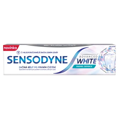 Sensodyne Advanced White Enamel Defence bělicí zubní pasta pro citlivé zuby 75 ml