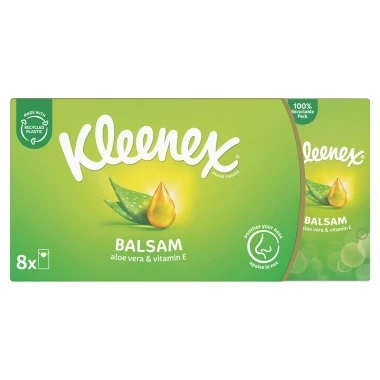 Kleenex Balsam papírové kapesníky 4vrstvé 8 x 9 ks