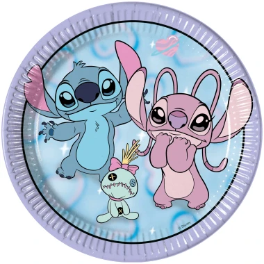 Decorata party papírové talířky Stitch&Angel FSC 8 ks