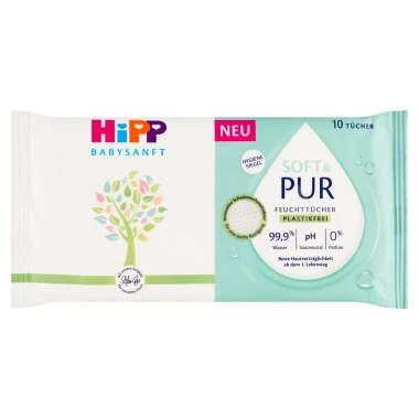 HiPP Babysanft Soft & Pure čistící vlhčené ubrousky 10 ks