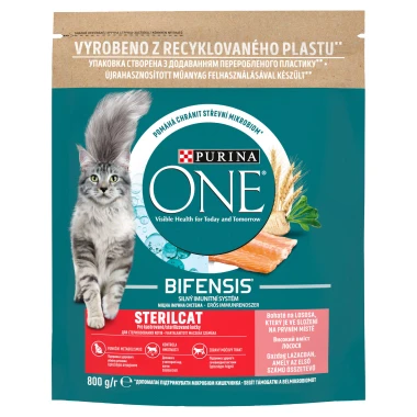 Purina ONE Bifensis Sterilised granule pro kočky losos 800g