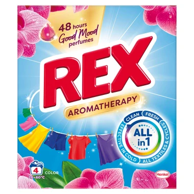 REX Prací prášek na barevné prádlo Aromatherapy Orchid Color BOX 4 PD
