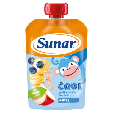 Sunar Cool ovocná kapsička borůvka, banán, ovesné vločky 12m+, 110g