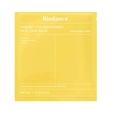 Biodance Radiant Vita Niacinamide Real Deep Mask Plátýnková maska 34 g