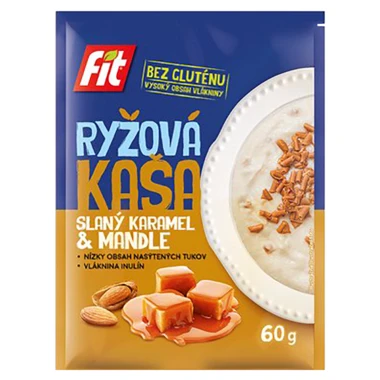 Fit rýžová kaše s kousky karamelu a s plátky mandlí 60 g
