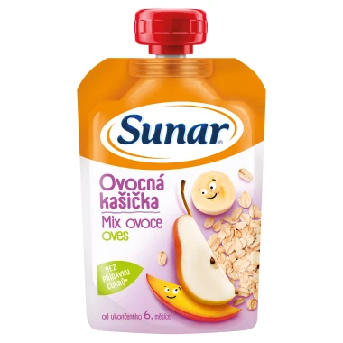 Sunar kašička ovocná kapsička mix ovoce, ovesné vločky 6m+, 120g