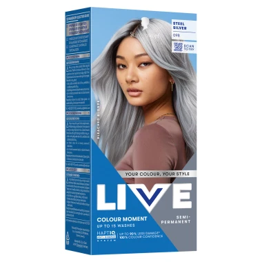 Schwarzkopf Live Colour Moment Semi-Permanent barva na vlasy 098 ocelově stříbrná