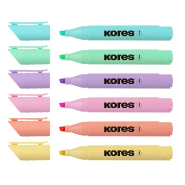 Kores High Liner Plus Pastel zvýrazňovače 6 ks