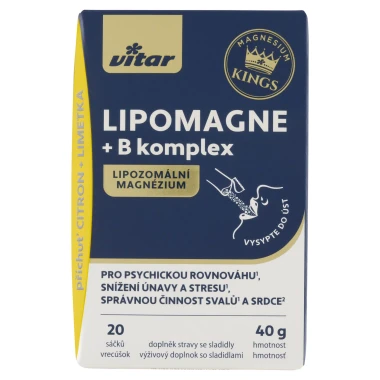 Vitar Lipomagne + B komplex příchuť citron + limetka 20 sáčků 