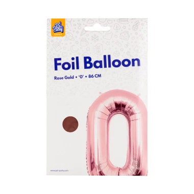 PD Party Fóliový balónek č. 0 zlatá růžová, 86 cm