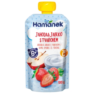 Hamánek přesnídávka jahoda & tvaroh 6m+ 100 g