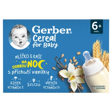 GERBER Cereal mlíčko s kaší s příchutí vanilky 2 x 200 ml