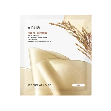ANUA Rice 70 Glow Collagen Pleťová maska 1 ks