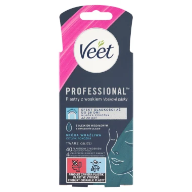 Veet Professional Voskové pásky na obličej 40 ks