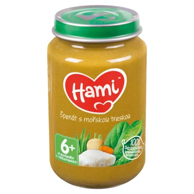 Hami Masozeleninový příkrm Špenát s mořskou treskou 6+ 200 g