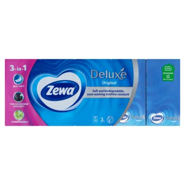 Zewa Deluxe Papírové kapesníčky 3vrstvé 10 x 10 ks