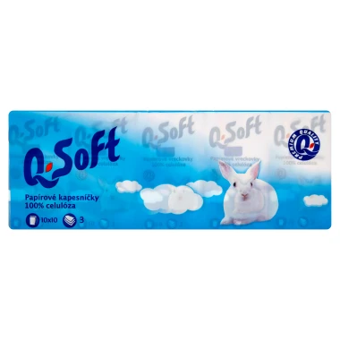 Q-Soft Papírové kapesníčky 3vrstvé 10 x 10 ks