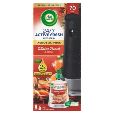 Air Wick Active Fresh Automatický difuzér a náplň na vodní bázi zimní punč 228ml                
