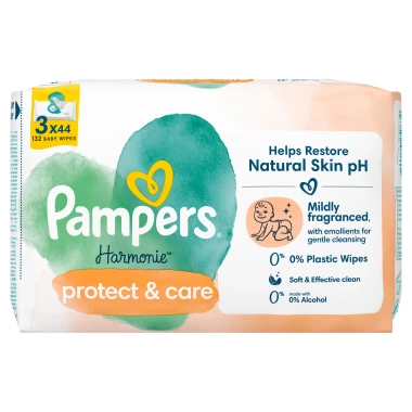 Pampers Harmonie Protect & Care Čisticí ubrousky 132 ks