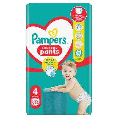 Pampers Active Baby Pants, vel. 4, 66 ks