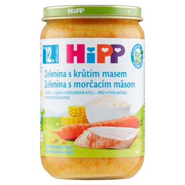 HiPP BIO zelenina s krůtím masem 220 g