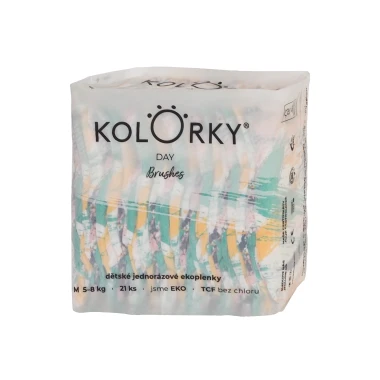 KOLORKY DAY jednorázové eko plenky štětce - M (5-8 kg), 21 ks