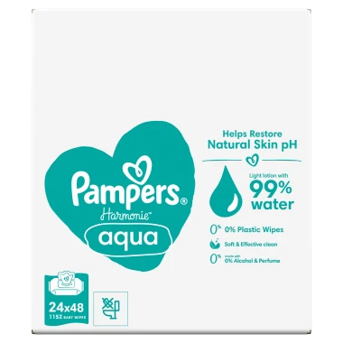 Pampers Harmonie Aqua Čisticí ubrousky 24 x 48 ks