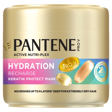 Pantene Pro-V Hydration Recharge Keratin Protect Maska pro extrémně suché vlasy 300 ml