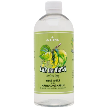 Alpa Lak na vlasy s vůní lípy, silně tužící, náhradní naplň 500 ml