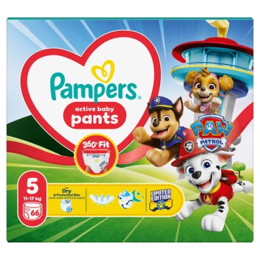 Pampers Active Baby Pants Tlapková Patrola, vel. 5, 66 ks