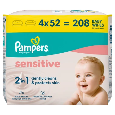 Pampers Sensitive Baby dětské čisticí ubrousky 208 ks