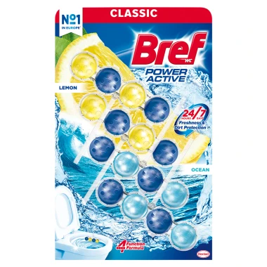 Bref Power Aktiv Lemon Ocean Tuhý WC blok 4 x 50 g