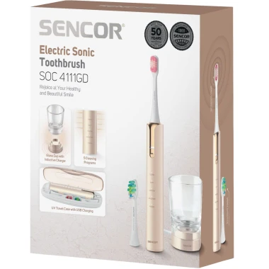Sencor SOC 4111GD elektrický zubní kartáček zlatý