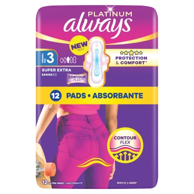 Always Platinum Day & Night Hygienické vložky s křidélky 12 ks