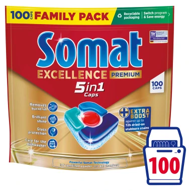 Somat Excellence Premium 5in1 kapsle do myčky na nádobí 100 ks