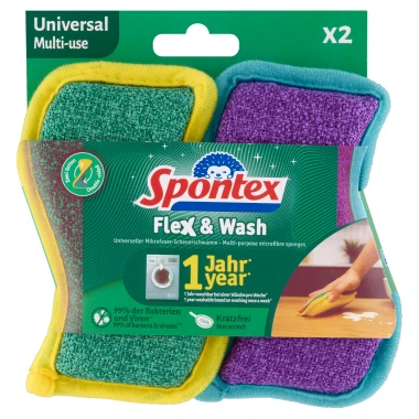 Spontex Flex & Wash univerzální víceúčelová houbička 2 ks