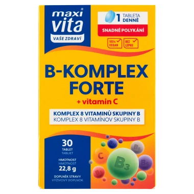 Maxi Vita Vaše Zdraví B-komplex forte + vitamin C 30 tablet 22,8g
