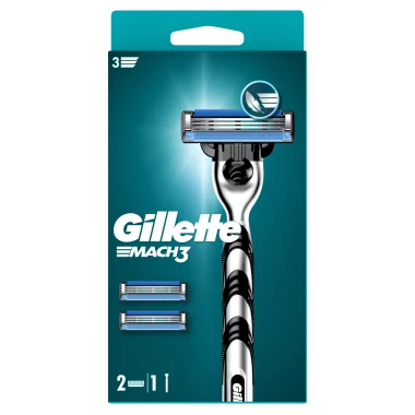 Gillette Mach3 Pánský holicí strojek + 1 náhradní holicí hlavice, 3 břity