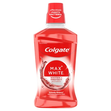 Colgate Max White Whiter Teeth bělicí ústní voda bez alkoholu 500 ml