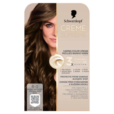 Schwarzkopf Creme Supreme Pečující barvicí krém 6-0 přirozená tmavá blond